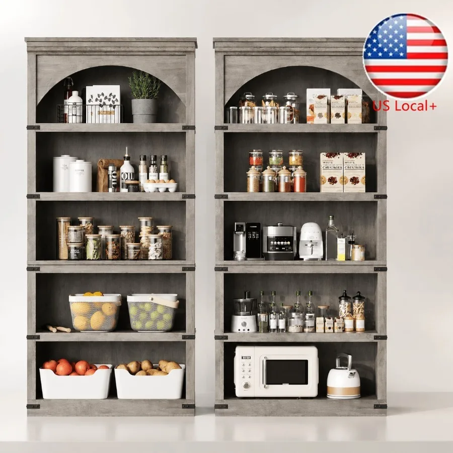 Storage & Organization - 68.7 Tall Farmhouse Arched Bookcase, 5-Tier