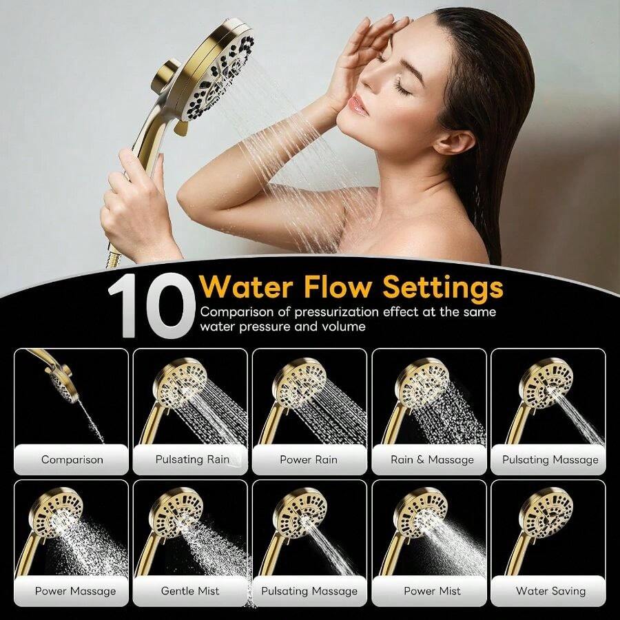 High Pressure 10 Ways Handheld - High Pressure Shower Head Handheld recension och pris
