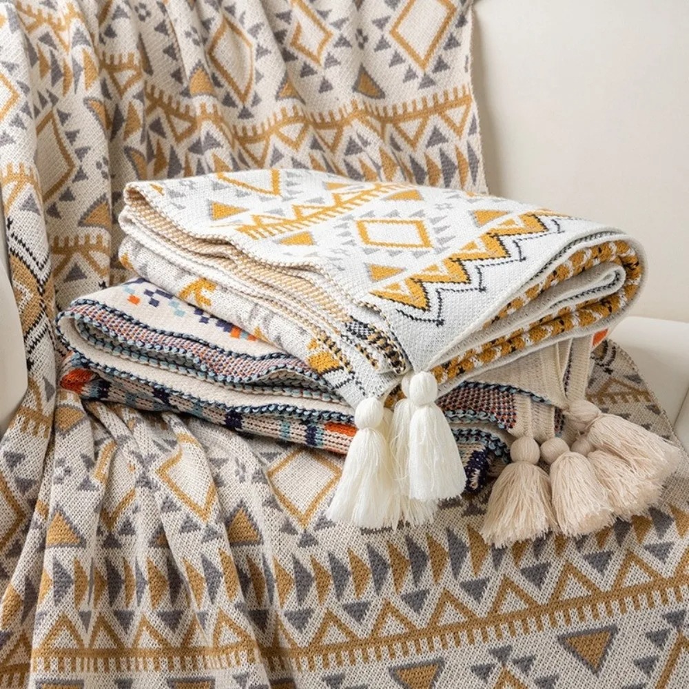 Vintage Chunky Knit Boho Throw - Boho Throw Blanket Fringe recension och pris