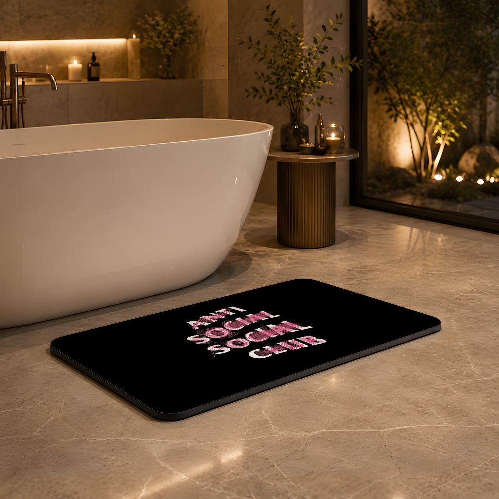 Fashion A ANTI SOCIAL SOCIAL C - Quick Dry Diatomite Bath Mat recension och pris