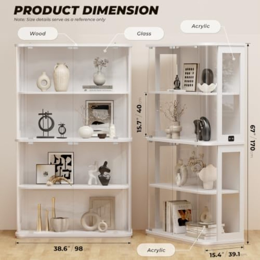 Rounded display cabinet for re - Lighting recension och pris