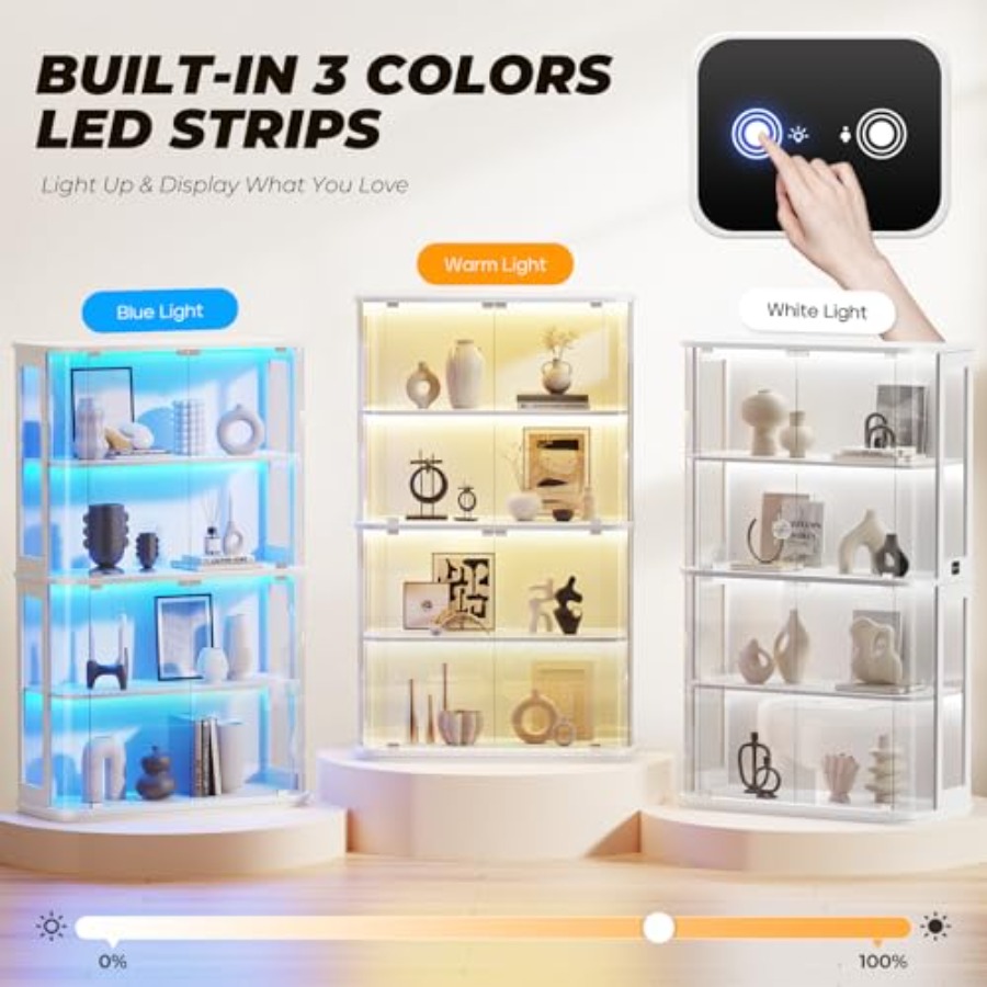 Rounded display cabinet for re - Lighting recension och pris