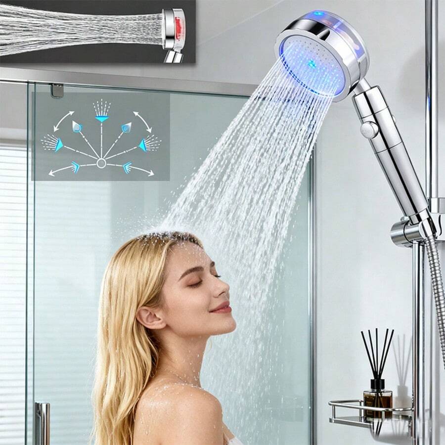 Propeller Driven Shower Head W - High Pressure Shower Head Handheld recension och pris