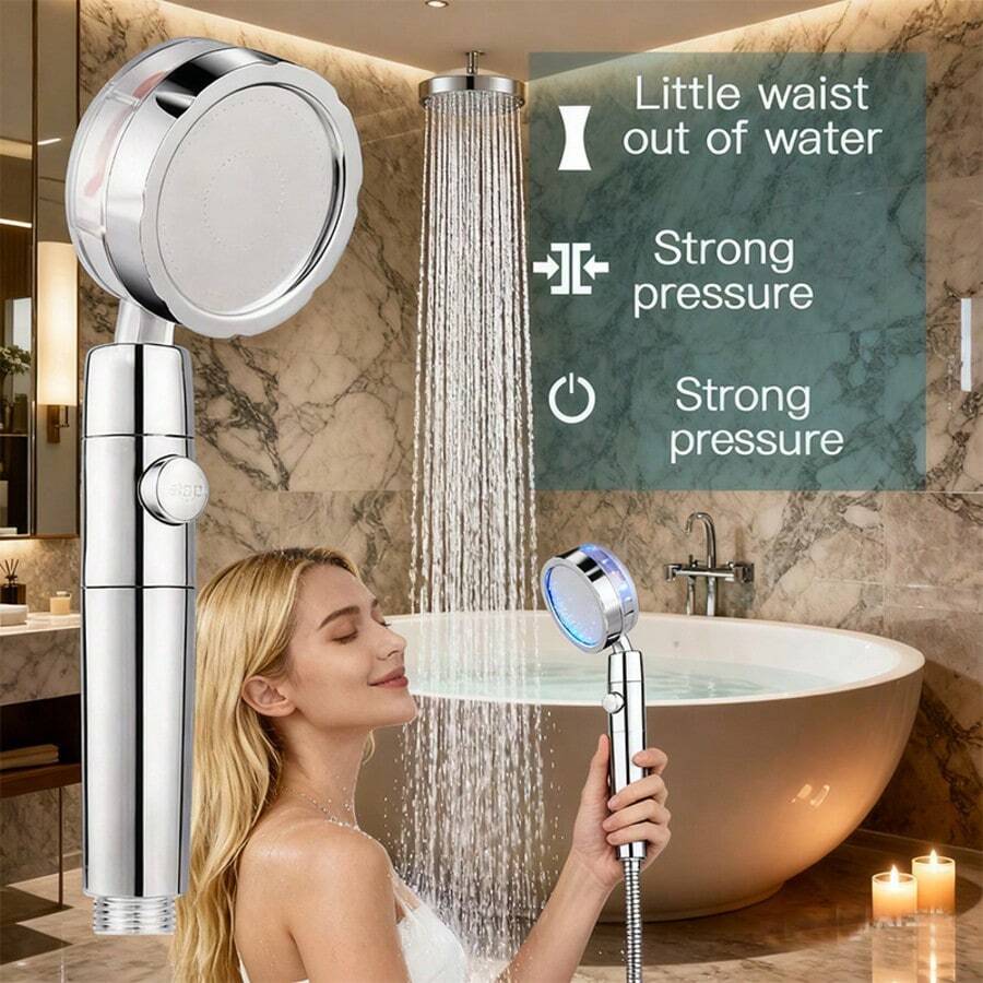 Propeller Driven Shower Head W - High Pressure Shower Head Handheld recension och pris