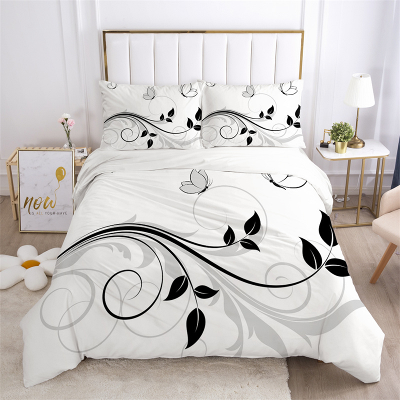 Floral Leaves Bedding Set Micr - Aesthetic Floral Duvet Cover recension och pris
