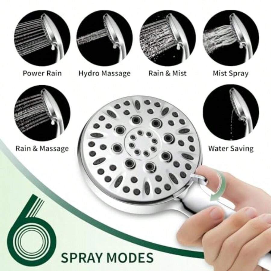 Shower Head 6 Spray Modes Hand - High Pressure Shower Head Handheld recension och pris